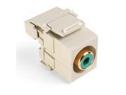 Leviton Quickport Ivory RCA Stereo Audio Gold Jack Green Stripe Barrel 40735-RVI Leviton Quickport Ivory RCA Stereo Audio Gold Jack Green Stripe Barrel 40735-RVI