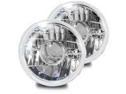 7 Round 6014 6015 6024 Chrome Diamond Projector Headlights Lamps Conversion