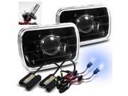 Modifystreet® 8000K H4 2 HID H6014 H6052 H6054 7x6 Semi Sealed Beam Projector Headlights Conversion Kit Black Housing