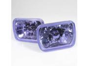 Modifystreet® H6014 H6052 H6054 7x6 Semi Sealed Beam Headlights Conversion Kit Blue Lens Crystal Housing