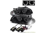 6000K HID For 99 01 BMW E46 4DR 325 328 330 Halo Projector Headlights Corner BLK