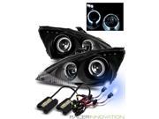 8000K Xenon HID For 00 04 Ford Focus Halo Projector Headlights Black