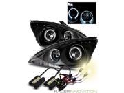 4300K Xenon HID For 00 04 Ford Focus Halo Projector Headlights Black