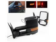 Modifystreet® For 99 02 GMC Sierra Power Extendable Telescopic Towing Mirrors w Heated Defrost Amber Lens Turn Signal Black