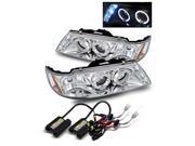 6000K HID For 95 99 Sentra Chrome Dual Halo 1 Piece Projector Headlights Lamps