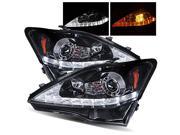 06 09 IS250 IS350 Glossy Black White DRL Amber Signal LED Projector Headlights