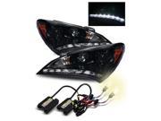 4300K HID For 10 12 Genesis 2DR LED DRL Strip Projector Headlights Glossy Black