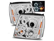 For 02 06 Cadillac Escalade Stock HID LED CCFL Halo Projector HeadlightsChrome