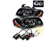 4300K HID For 04 06 Nissan Sentra Black Dual Halo Projector Headlights Lamps