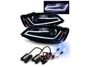 8000K HID For 11 14 VW Jetta Glossy Black Hi Power LED Tube Projector Headlight
