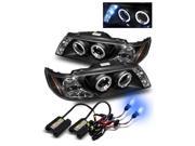 10000K HID For 95 99 Sentra Black Dual Halo 1 Piece Projector Headlights Lamps