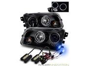 10000K Xenon HID For 06 10 Dodge Charger LED Halo Projector Headlights Black