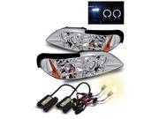 4300K HID For 94 98 Ford Mustang Chrome Dual Halo Projector Headlights Lamps