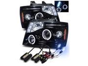 8000K HID For 07 13 Avalanche Tahoe Suburban Projector Headlights Glossy Black