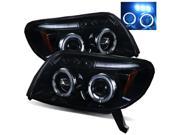 For 03 05 Toyota 4Runner Glossy Black Halo LED eyelids Projector Headlights