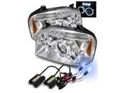 8000K HID For 01 04 Frontier Chrome Halo LED Eyelids Projector Headlights Lamps
