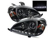 For 98 01 Mercedes Benz W163 ML320 ML430 Black DRL LED Projector Headlights