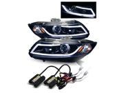 6000K HID 12 15 Civic 4DR 12 13 2DR Glossy Black LED Tube Projector Headlights