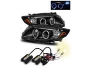 4300K HID For 09 10 Toyota Corolla LED Eyelids Halo Projector Headlights Black
