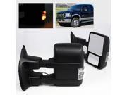 Modifystreet® For 99 02 Ford F250 F350 F450 F550 Super Duty Power Extendable Telescopic Towing Mirrors w Heat Defrost Clear Lens LED Signal