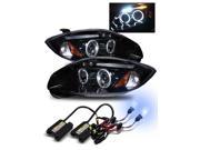 8000K HID For 06 11 Eclipse LED Eyelids Halo Projector Headlights Glossy Black