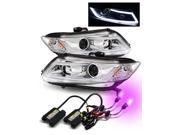 12000K HID For 12 15 Civic 4DR 12 13 2DR Chrome LED Tube Projector Headlights