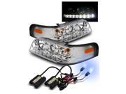 8000K HID For 98 11 Crown Victoria Chrome DRL LED Strip Projector Headlights