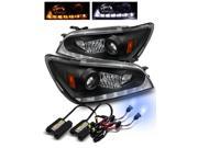 8000K HID For 01 05 Lexus IS300 Black DRL LED Strip Projector Headlights Lamps
