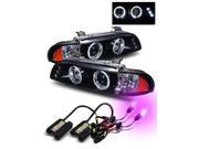 12000K HID For 01 03 BMW E39 525 530 540 Halo Projector Headlights Glossy Black