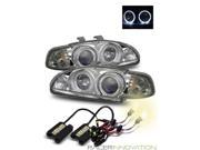 4300K HID For 92 95 Civic 2 3DR Coupe Hatchback Halo Projector Headlights Chrome