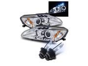 8000K HID For 00 03 Honda S2000 AP1 Angel Eye Halo Projector Headlights Chrome
