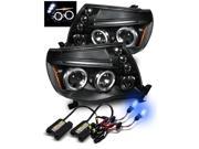 10000K HID For 05 11 Toyota Tacoma Black Halo LED Eyelids Projector Headlights