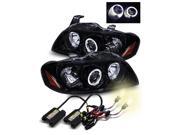 4300K HID For 04 06 Sentra Glossy Black Dual Halo Projector Headlights Lamps