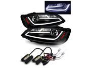 6000K HID For 11 14 VW Jetta Black Hi Power LED Tube Projector Headlights Lamps