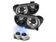 8000K Xenon HID For 08 13 Dodge Challenger Stock HID Black Crystal Headlights