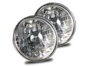 Modifystreet® H6014 H6015 H6017 H6052 H6024 7 Round Semi Sealed Beam Headlights Conversion Kit Chrome Crystal Diamond Cut