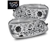 For 06 10 VW Jetta 06 09 Golf MK5 Chrome Halo LED Eyelids Projector Headlights