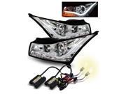 4300K HID For 2010 2014 Chevy Cruze Chrome Halo LED Tube Projector Headlights