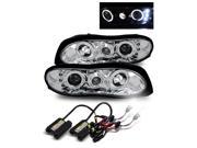 6000K HID For 98 02 Chevy Camaro Chrome Dual Halo LED Projector Headlights Lamp