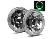 Modifystreet® Green LED Halo 4000 4040 5506 H5001 H5006 H5006LL 5.75 Round Semi Sealed Beam Headlights Conversion Kit Chrome Crystal Diamond Cut