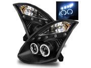 For 03 07 Infiniti G35 2DR Coupe Stock HID Halo Projector Headlights Black