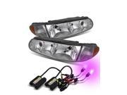 12000K Xenon HID For 97 05 Buick Century Regal Chrome Amber Crystal Headlights