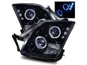 For 06 09 Ford Fusion LED Angel Eye Halo Projector Headlights Lamps Glossy Black