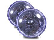 Modifystreet® H6014 H6015 H6017 H6052 H6024 7 Round Semi Sealed Beam Headlights Conversion Kit Blue Lens Crystal Housing