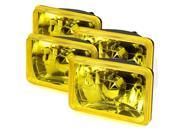 Modifystreet® 4PC H4651 H4652 H4656 H4666 4x6 Semi Sealed Beam Headlights Conversion Kit Yellow Lens Crystal Housing