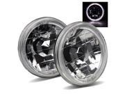 Modifystreet® White LED Halo 4000 4040 5506 H5001 H5006 H5006LL 5.75 Round Semi Sealed Beam Headlights Conversion Kit Chrome Crystal Diamond Cut
