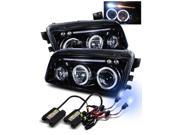 8000K HID For 06 10 Charger LED Eyelids Halo Projector Headlights Glossy Black