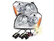 4300K Xenon HID For 05 07 Dodge Magnum Chrome Amber Crystal Headlights Lamps