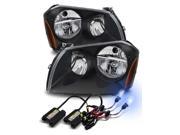 8000K Xenon HID For 05 07 Dodge Magnum Black Amber Crystal Headlights Lamps