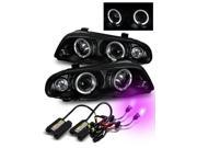12000K HID For 99 01 BMW E46 4DR Black Halo Projector Headlights 323 325 328 330